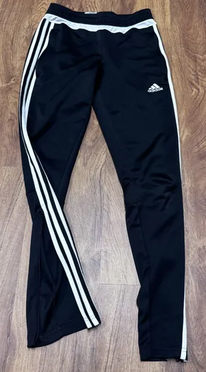 Adidas Tapered Joggers Black Trio Sweatpants Ankle Zip Climacool Track Pants XS thumbnail 1