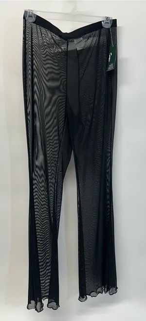 NWT wild fable Black Sheer Mesh Swim Coverup Pants Small thumbnail 1