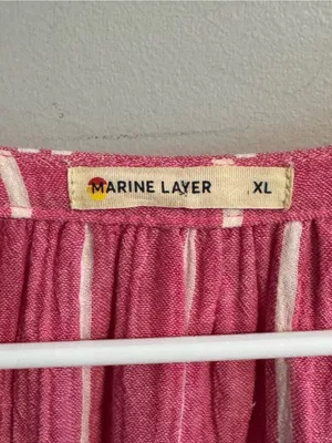 Marine Layer Pink Striped Cotton Maxi Dress XL Belted Boho Coastal‎ thumbnail 10