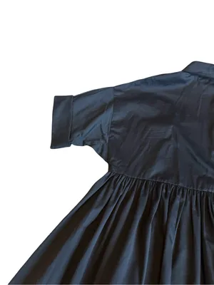 Kate Spade Black Cotton Midi Dress Sleeve Full Shirt Button Down Medium Women's thumbnail 9