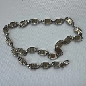 Y2K NY Pink Enamel Link Silver Chain Womens Belt Sz S 31" Adj Festival Coquette thumbnail 10