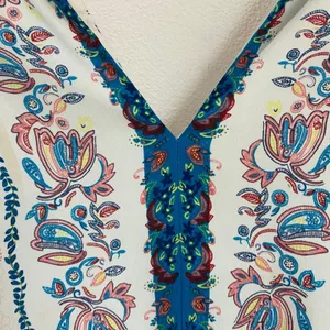 Loft Paisley Deep‎ V Neck Shift Sleeveless Shift Lightweight Dress Size M thumbnail 8