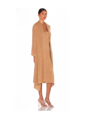 NWT Revolve x LPA Salmah Dress in Camel Tan *Shawl has a Flaw thumbnail 13