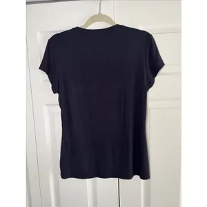 Ted Baker Floral Graphic Tee Womens Size 3 L Navy Blue Short Sleeve Jersey Top thumbnail 4