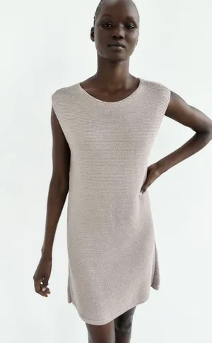 ZARA NWT  KNIT DRESS WITH METALLIC THREAD thumbnail 3