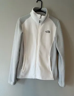 The North Face White And Gray Fleece Jacket thumbnail 1