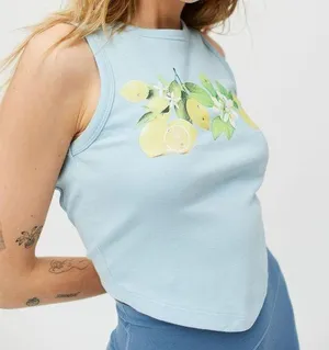 Like New Urban Outfitters Backless Lemon Rhinestone tank M thumbnail 1