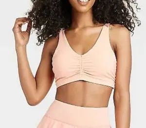 JoyLab Cinch Front Sports Bra - Coral Pink Women's XS thumbnail 1