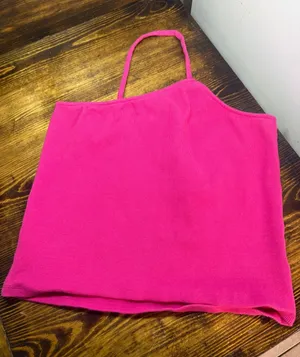 By Anthropologie pink crop tank top size medium thumbnail 1