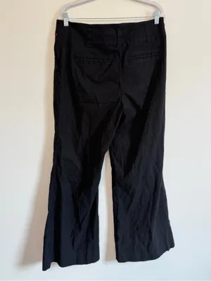 Anthropologie Maeve The Naomi Flare Pants Size 14 Black Stretch thumbnail 6