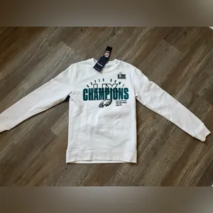 Fanatics Philadelphia Eagles Sweatshirt Crewneck Pullover Fleece White Green Size XS S thumbnail 2