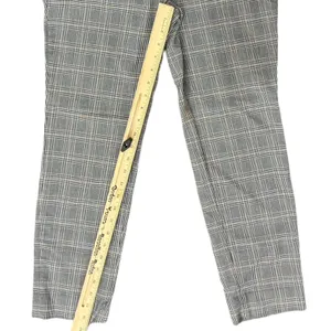 Banana Republic Sloan Plaid Black Tan Slim Leg Trousers Pants size 12 Pockets thumbnail 4