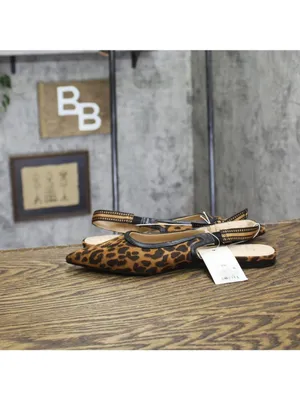 NWT A New Day Womens London Sling Back Flats Sandals 94303556 Cheetah Brown 7.5M thumbnail 8