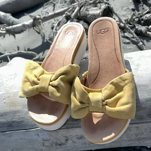 UGG Yellow Bow Platform Sandals Size 6.5 thumbnail 6