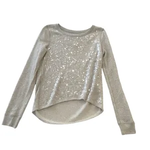 Abercrombie & Fitch Sequined Sweatshirt Heathered Gray Long Sleeve Size‎ S thumbnail 4