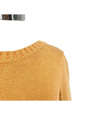Tyler Bōe Mineral Wash Sweater Yellow Minimalist Preppy Luxury Size Medium thumbnail 3