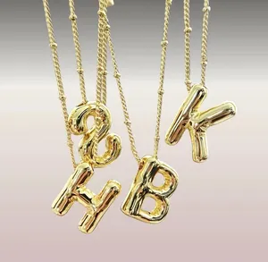 Bubble Balloon Letter J Initial Necklace Gold thumbnail 2