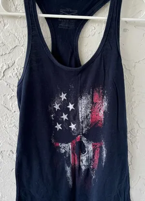 Grunt Style Navy Tank Top with Patriotic Design thumbnail 1