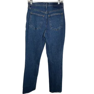 Abercrombie & Fitch Women High Rise 90s Straight Jeans dark wash 28-6 30" inseam thumbnail 3