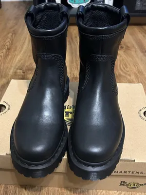 DR MARTENS Anistone LO black leather boots booties shoes women’s 9 new thumbnail 2