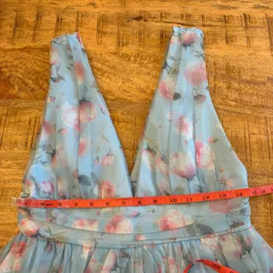Lulus Garden Romance Organza Maxi Dress M Light Blue Floral Print Formal Wedding thumbnail 15