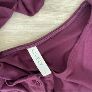 Lively Jumpsuit Pajamas‎ Sleepwear Burgundy Long Sleeve Drawstring Pockets L thumbnail 7