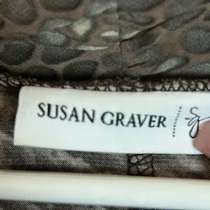 Susan Grave women Multicolor Animal Print Cowl Neck Tunic Size S Asymetrical thumbnail 3