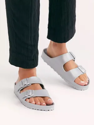 Birkenstock Arizona EVA Sandals in Metallic Silver - Size 39 (8-8.5) thumbnail 1