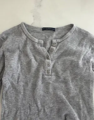 grey long sleeve brandy top thumbnail 2