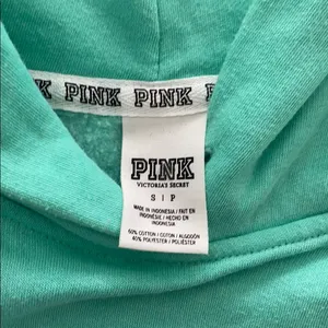 Pink Victoria’s Secret teal hoodie thumbnail 5