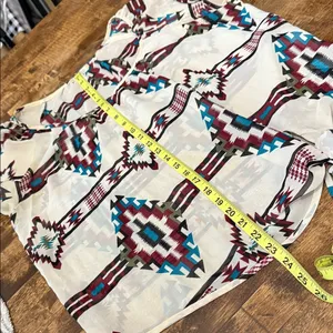 SOULMATES Sheer Aztec Tribal Southwestern Print Peasant Top Size Large thumbnail 10