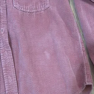 American Eagle Corduroy Button Down Shirt in Pink thumbnail 6