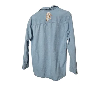 Vintage Real Good Denim By All Sport Denim Long Sleeve Button Up Shirt Small thumbnail 2