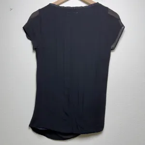 Hannoh Women Silk Cotton Top 40 Black‎ Drape Neck Old Money Classic Minimalist thumbnail 8