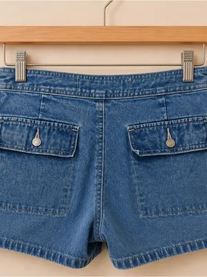 Vintage GAP Denim Drawstring Utility Shorts Size 2 Y2K thumbnail 4