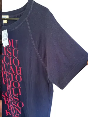 NWT J. Crew Foreign Language "Kiss" S/S Sweatshirt Navy Red Size Medium thumbnail 3