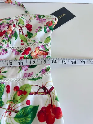 NWT Taylor Tiered Ruffle Pink Floral Midi Dress Sweetheart Neckline Cottagecore thumbnail 6