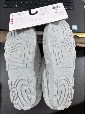 Slippers L 8-9 Gray Jessica Simpson Memory Foam Plush Indoor Outdoor thumbnail 7