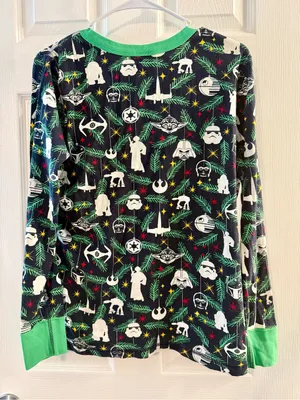 Hanna Andersson Star Wars Long-Sleeve Pajama Top - Black & Green Size Large thumbnail 3