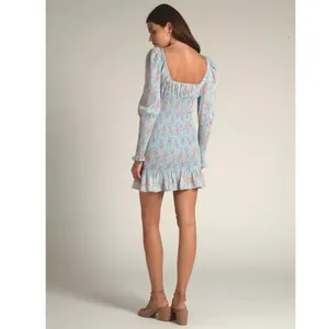 CISTAR Long Sleeve‎ Floral Smocked Waist Mini Dress thumbnail 2