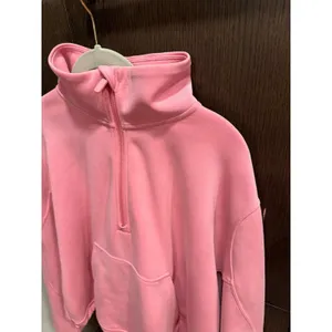 lululemon Brushed Softstreme Half Zip in a pink shade 14 thumbnail 2