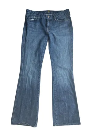 vintage 7 for all mankind, low rise, flare a pocket Classic Blue Jeans 31 x 32 thumbnail 1