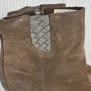 Timberland Boots Womens 8.5 Brown Leather Waterproof Block Heels‎ Zip Up Ankle thumbnail 3