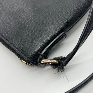 Coach Black Crossgrain Leather Crossbody Bag Gold Hardware Slim Messenger thumbnail 5