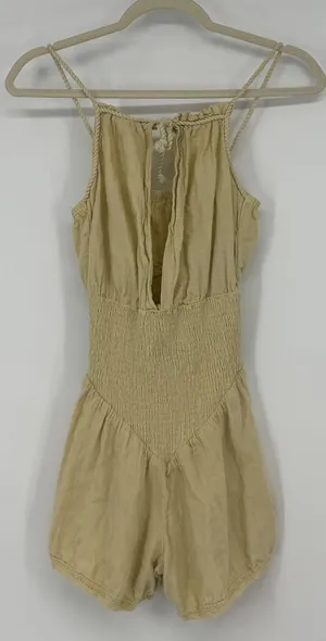 Jen's Pirate Booty Free People Gauze Smocked Romper Boho Festival XS S‎ thumbnail 1