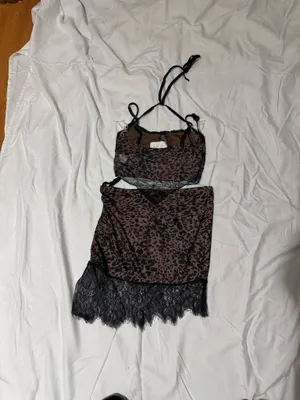 Dolls Kill New Pink Animal Print Skirt Set thumbnail 2