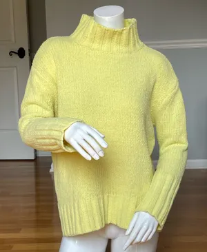 Women’s Philosophy Republic Clothing Yellow Turtleneck Sweater Ribbed Knit Size S thumbnail 1