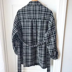 ASOS Oversize Tweed Button Down Coat Size 6 thumbnail 4