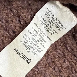 Free People Whistle Thermal‎ Henley Brownstone Combo Chunky knit Sweater Medium thumbnail 6