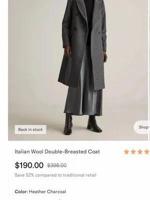 Quince Women’s Italian Wool Blend Double Breasted Long Coat Size Small thumbnail 3